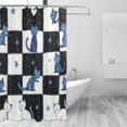thumbnail image 2 of Yayeee Shower Curtain with Hooks 72"x72" Waterproof Fabric Bathroom Hanging Decor, Blue Cat Stars, 2 of 5