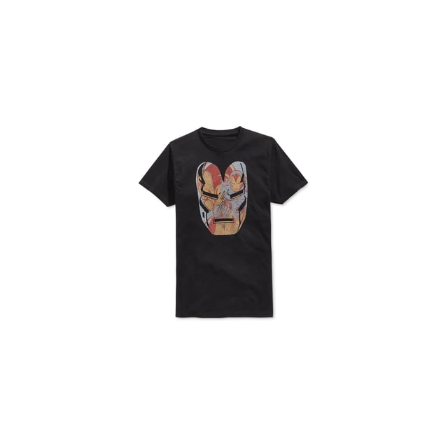 Camiseta gráfica Mighty Fine para hombre con cara de Iron Man color negro talla mediana