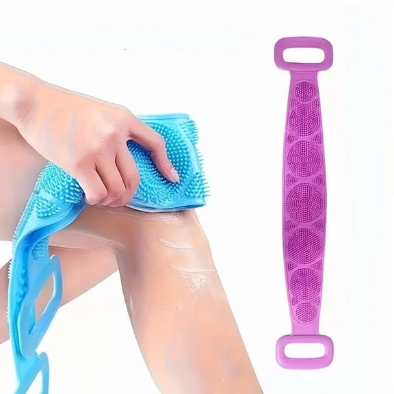 3-Piece Silicone Body Sponge Set - Double-Sided Bath Brush for Cleaning and Massage in Random Colors