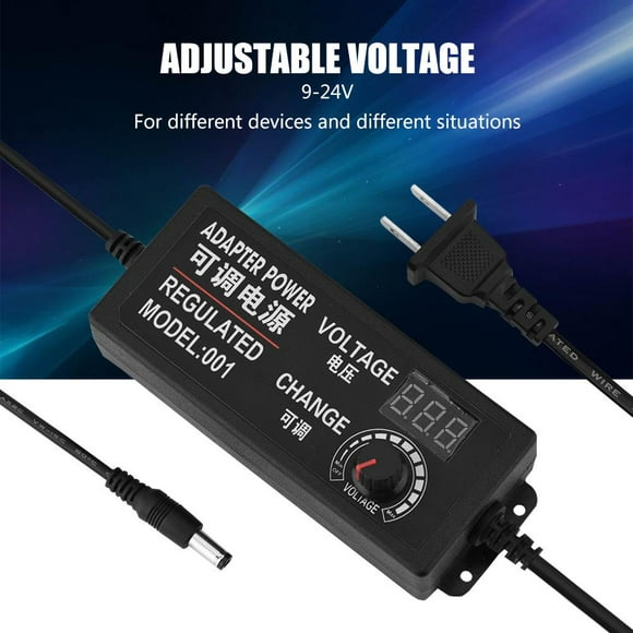 Adaptador de Fuente de Alimentación, Anti-interferencia AC/DC Adaptador de Corriente Ajustable 9-24V / 3-12V / 4-24V Fuente de Alimentación con Pantalla LED(9-24V3A) EOTVIA No