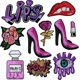 thumbnail image 1 of 10 pieces of purple patch DIY embroidery patch sewing decal women's clothing bag shoes and hats decoration, 1 of 5