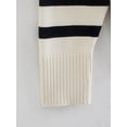 thumbnail image 4 of HSHDLDF Womens Black Striped Sweaters Crew Neck Long Sleeve Soft Knitted Ribbed Solid Knit Pullover Tops (White,S), 4 of 7