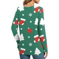 thumbnail image 4 of Tops Navideños Para Mujer Blusas de Manga Larga Estampado Casual Cuello Redondo Túnica Camisa Delantera Slim Odeerbi  ODB190949, 4 of 6