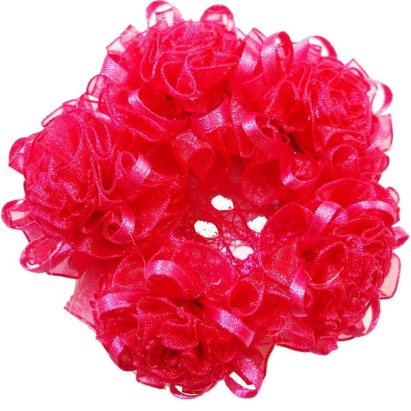 Wenchoice Girl's Hot Pink Curly Bouquet Bun Cover One Size