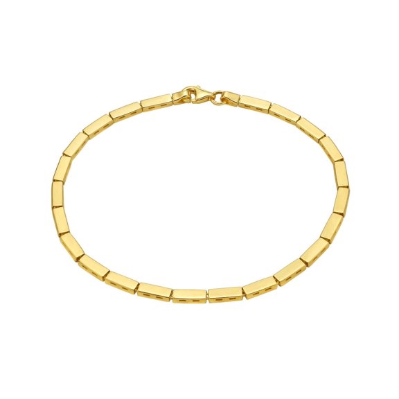 Floreo 14k Yellow Gold 2.5mm Brick Link Bracelet, 7.25 Inch