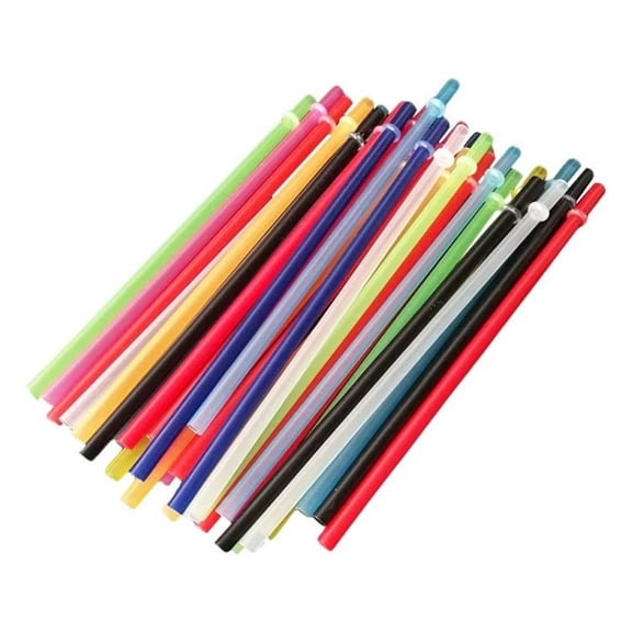 25x Reusable Colorful Hard Plastic Straws For Mason Jar Tumblers P9J1