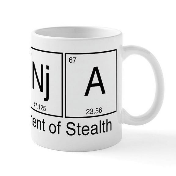 CafePress - Ninja The Element Of Stealth - 11 oz Ceramic Mug - Novelty Coffee Tea Cup