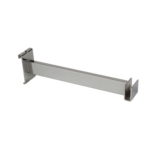 Soporte Hangrail de 12 "L para sujetar tubos rectangulares - Acabado cromado, tamaño de paquete - 24 Econoco GW/FB