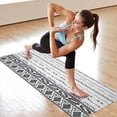 thumbnail image 6 of Black Geometric Diamond Striped Pattern Hot Yoga Mat Towel Non Slip for Hot Yoga - Quick-Drying Yoga Mat Cover with 4 Corner Pockets with Travel Bag - Hot Yoga Towel Non Slip 70"x26", 6 of 6