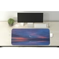 thumbnail image 2 of Nautical Computer Mouse Pad, Surreal Sky with Water Surface and Crescent Moon Fantasy Colors Scenery Image, Rectangle Non-Slip Rubber Mousepad X-Large, 35" x 15", Purple Pink, by Ambesonne, 2 of 2