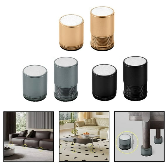 Goodhd 4 Pack 27-40Mm Adjustable Bed Table Legs Riser Base Booster For Furniture-Black