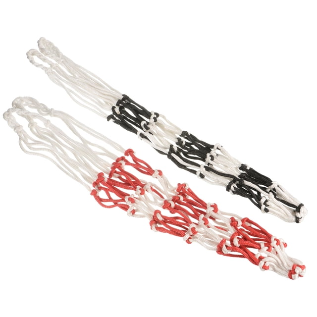 Unique Bargains Sac Filet de Rangement pour Ballon de Sport de Basketball Soccer, Sac en Maille Blanc Noir/blanc Rouge 1 Ensemble/2 Pcs