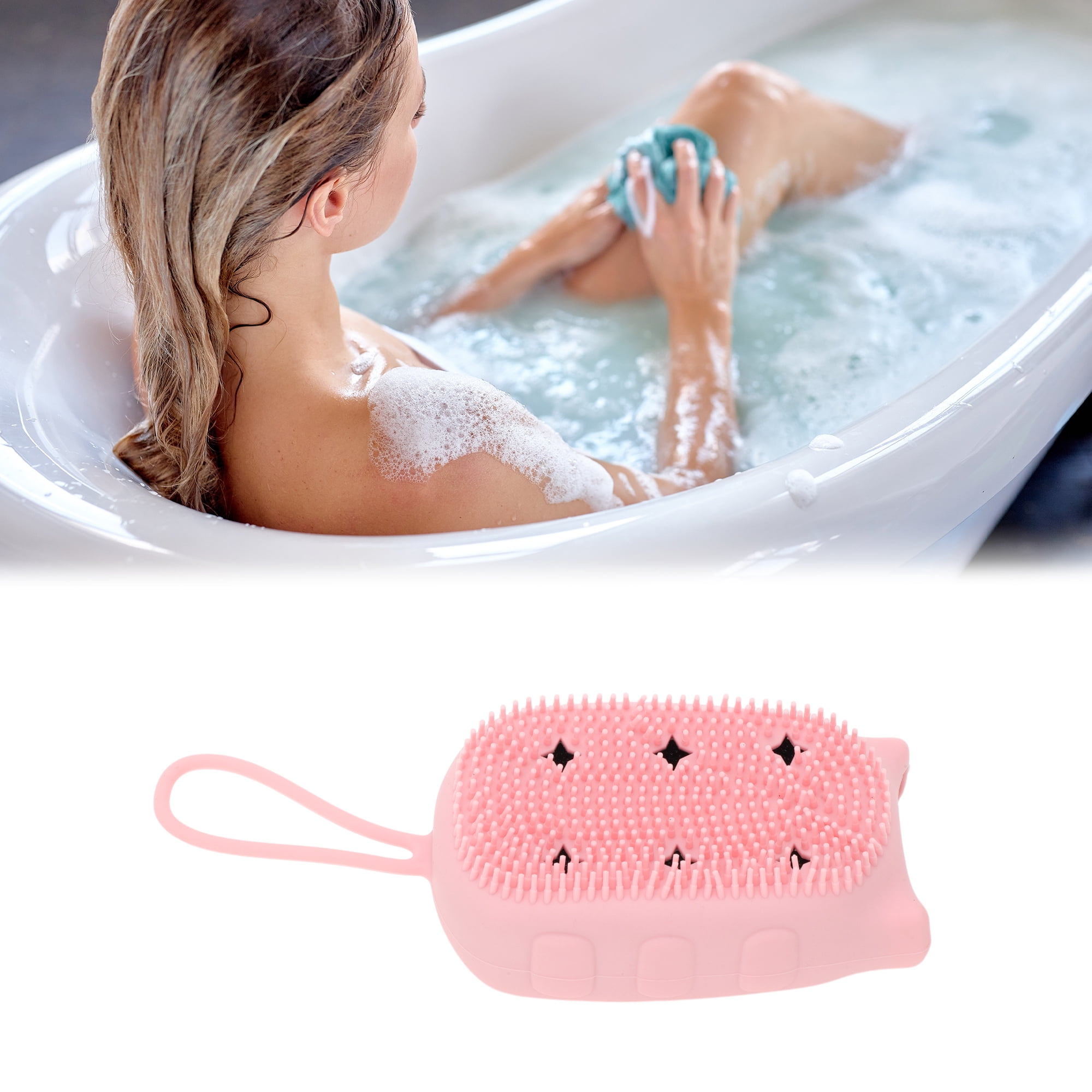 Unique Bargains Cartoon Owl Bath Brush 1 Pc  Pink