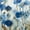 Abstracted Floral In Blue I, variant on Elephant Stock Abstracted Floral In Blue I Wall Art - Vertical Canvas Wall Art - Living Room Wall Decor - Abstract Canvas - Blue And Brown Decor By Silvia Vassileva - 8" x 12"
