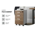 thumbnail image 4 of Modern Designs by Crafts and Comfort Lazio File Cabinet 3 Drawers with Lock - Great for Home and Office Use, Wheels and Fits Under Desks – Walnut / White Height 26 Inches, 4 of 7