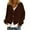 Brown, variant on IWRICH Women's Fuzzy Knit Sweaters Cardigan Fall Winter Button down Open Front Casual Solid Color Cropped Sweaters Purple XL