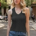 thumbnail image 2 of AherBiu Sweater Tank Tops for Women Cable Knitted V Neck Sleeveless Cropped Summer Casual Pullover Shirts Blouse, 2 of 3