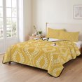 Quilts Twin Size Bedding Set, Yellow Botanical Lightweight Quilted ...