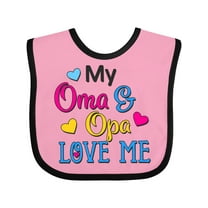 Inktastic My Oma and Opa Love Me with Hearts Boys or Girls Baby Bib