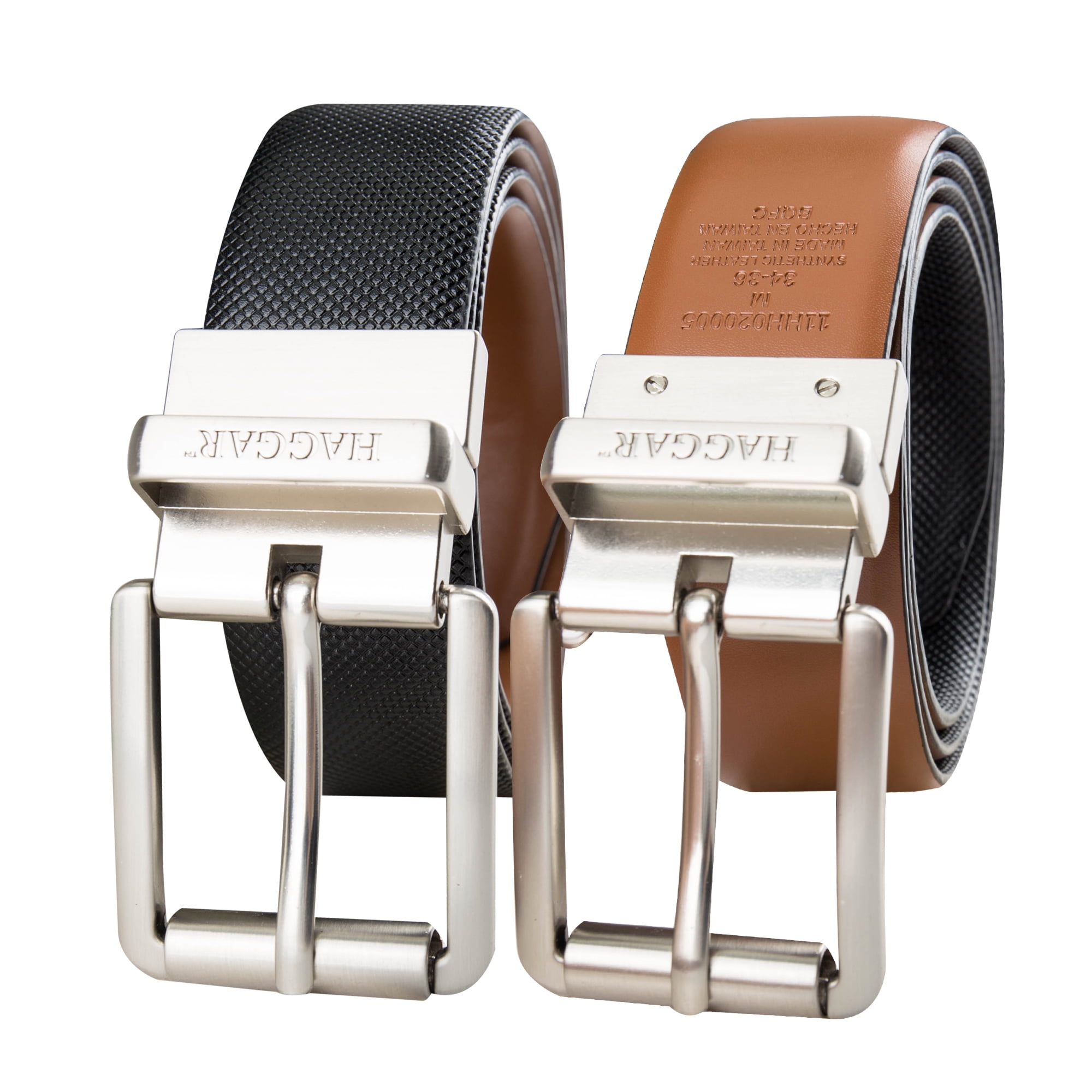 Haggar Men's Textured Reversible Two-in-One Belt