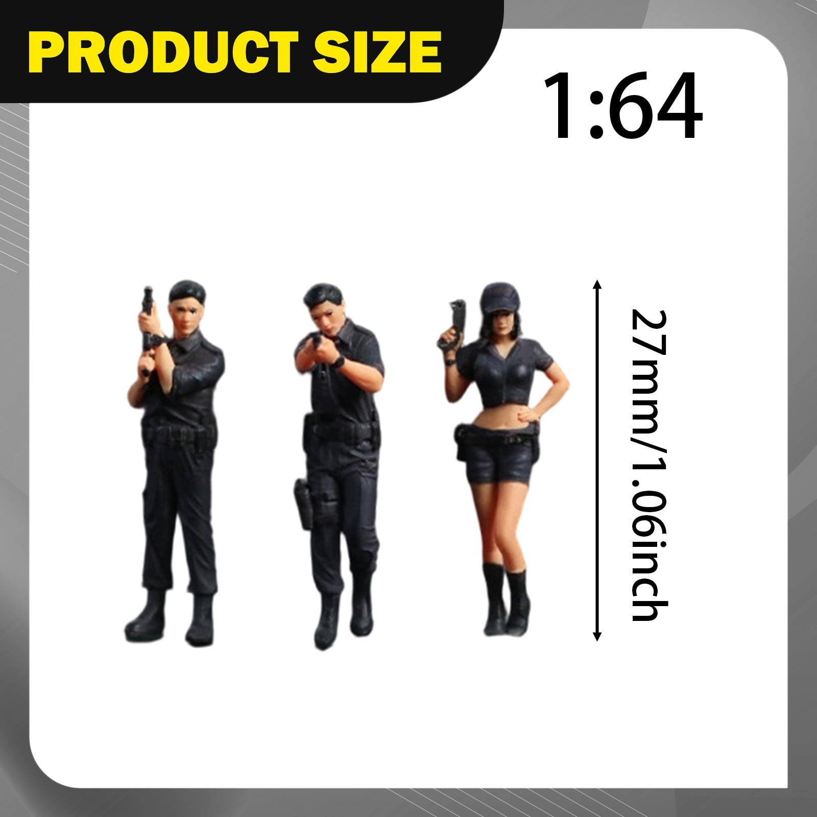 3 Pieces Miniature People Figure Special Agent Resin Material for Micro Landscape Decor Dollhouse Scene