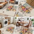 thumbnail image 5 of 4'x6' Area Rugs, Farmhouse Flowers Indoor Outdoor Area Rug for Living Room Bedroom, Spring Watercolor Floral Leaf on Linen Washable Bathroom Rugs Kitchen Floor Carpet Mats Home Decor Aesthetic, 5 of 8