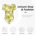 thumbnail image 4 of Bingfone Motif Lapin de Pâques Justaucorps à Col Rond pour Femmes, Bouton Pression Manches Courtes Justaucorps, Adapté pour Fête, Sports, Usage Quotidien-Moyen, 4 of 7