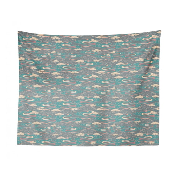 Map Tapestry, Adventurous Fantasy Land with Pirate Ships Castles Monsters and Treasure Islands, Fabric Wall Hanging Decor for Bedroom Living Room Dorm, 2 Sizes, Multicolor, by Ambesonne