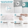 thumbnail image 4 of No Hook Shower Curtain, Teal Grey Ombre Shower Curtains for Bathroom with See Through Top Window, Gradient Contemporary Abstract Art Waterproof & Washable Bath Curtain Small Stall 36"x78", 4 of 9