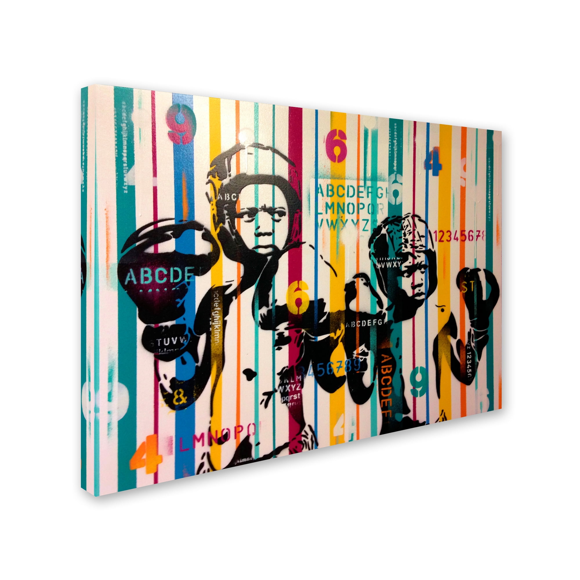 Trademark Fine Art 'Boxers And Alphabet' Canvas Art by Abstract Graffiti