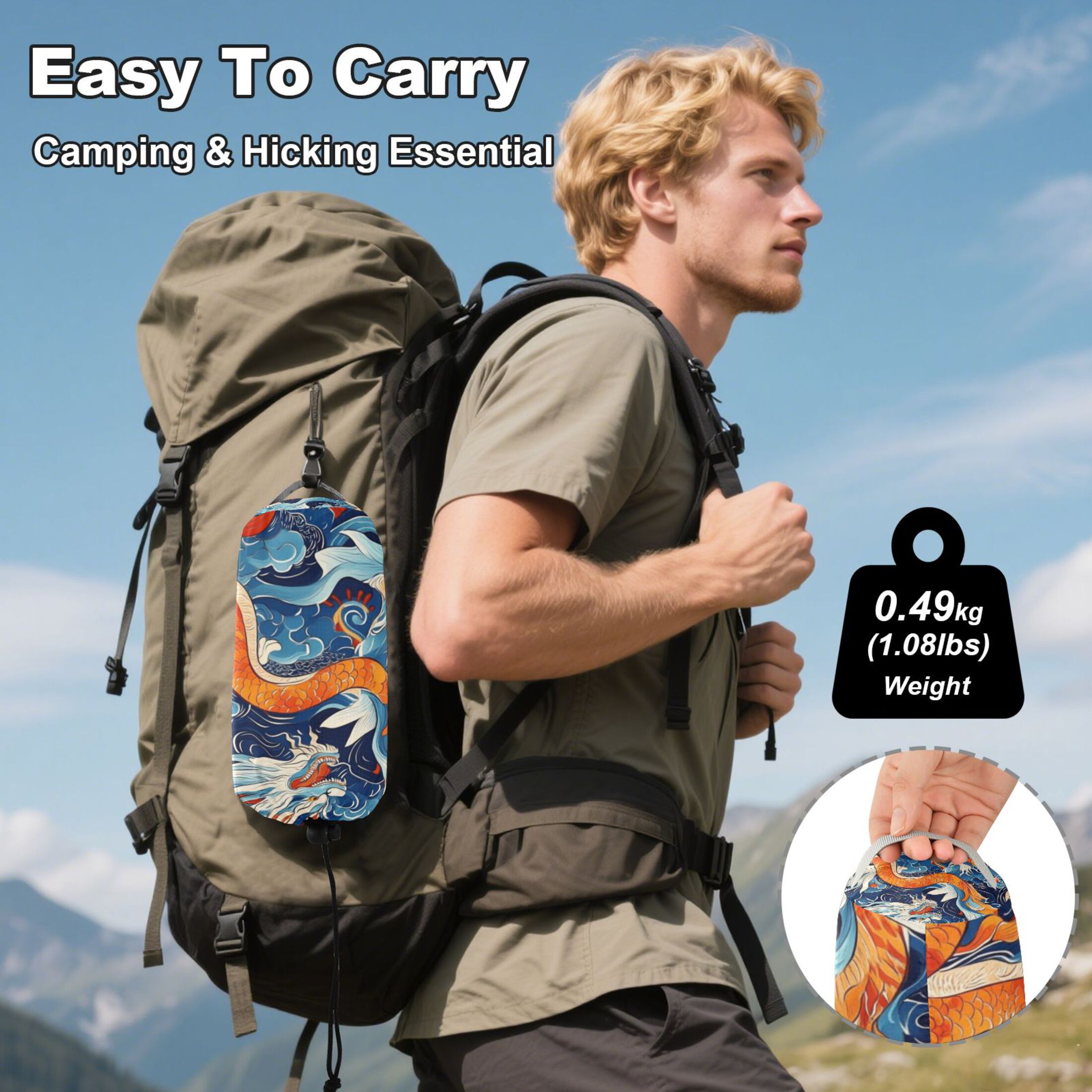 Hammock Camping Hammock Nylon Portable Hammock Travel Camping Hammock Color Dragon Pattern