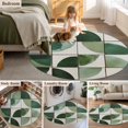 thumbnail image 5 of Round Rugs 5Ft, Geometric Green Round Area Rug Washable Indoor Throw Carpet, Modern Aesthetics Abstract Art Soft Non Slip Circle Rug for Cabinet Bathroom Home Decor Aesthetic, 5 of 8