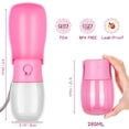 thumbnail image 4 of Botella de agua plegable para perros, botella de agua para perros de 280 ml, botella de agua portátil para perros para paseos al aire libre y viajes - Rosa, 4 of 5