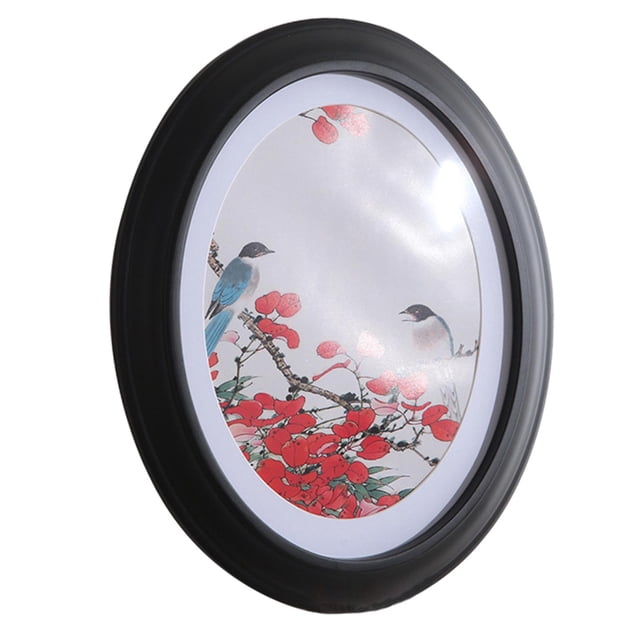simhoa Carved Wooden Photo Frame Wood Pictures Frame Display Wall Mounting Cards Holder B-Black