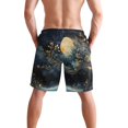 thumbnail image 3 of Dailycode Men's Quick Dry Swim Trunks Beach Shorts Casual Summer Board Shorts with Pockets, Moon Tree Starry Sky, 3 of 8