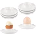 thumbnail image 1 of Set of 8 egg cups, white porcelain, playful design, ceramic breakfast set, stackable, ideal for camping, round, earthenware, kitchen accessories – indispensable!, 1 of 5