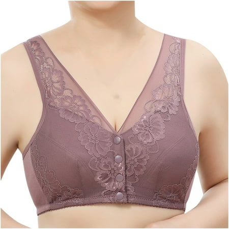 

Dqueduo Wirefree Bras for Women Plus Size Front Closure Lace Bra Wirefreee Extra-Elastic Bra Active Yoga Sports Bras 36B-46B Summer Savings Clearance