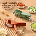 thumbnail image 3 of Cortador De Plátano, Pelador De Ensalada De Frutas Y Verduras De Acero Inoxidable, Herramientas De Cocina Para Rebanar Uniformemente Plátanos, Perritos Calientes, Pepinos,, 3 of 7