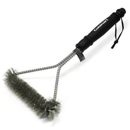 Grill Wire Brush Cuisinart® Tri-Wire 12-Inch Grill Cleaning Brush - Woven Stainless Steel Bristles, Hanging Loop, Comfortable Plastic Handle ()