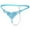 Sky Blue, variant on Elegant Lace Heart Embroidery Sheer Low Rise Thong Underwear for Women Black One Size