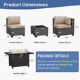 thumbnail image 7 of ALAULM 15-Piece Outdoor Conversation Sets with Aluminum Fire Pit Table, Brown/Brown, 7 of 7