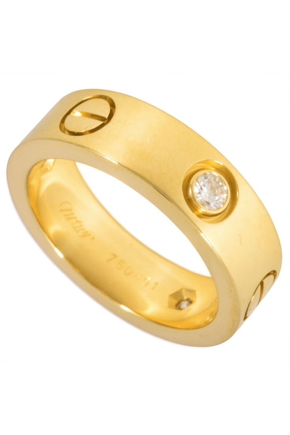 Pre-Owned Cartier LOVE 3P Diamond Ring, #51, 18KYG, 8.7g (Good)