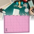 thumbnail image 2 of Estera de corte portátil plegable A2, autocurativa, línea de cuadrícula, papel, tela de cuero, artesanía, almohadilla de tallado, color rosa, 2 of 5