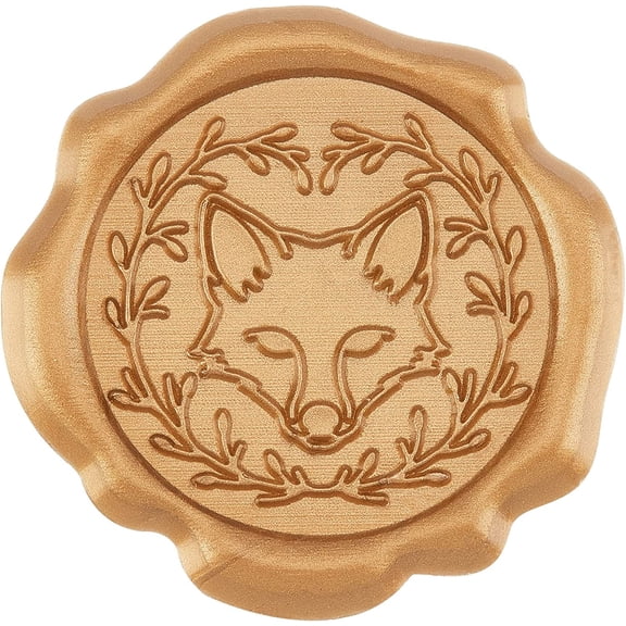 60pcs Adhesive Wax Seal Stickers Fox Wreath Wax Seal Stamp Stickers Self Adhesive Gold Vintage Wax Seal Envelope Stickers for Wedding Invitation Cards Party Favors Craft Gift for DIY