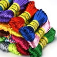 thumbnail image 3 of 20m 2.5mm Mix Color Nylon  Black Rattail Satin Chinese Knotting Silk Macrame Cord Beading Braided Shamballa String Thread HK198, 3 of 9