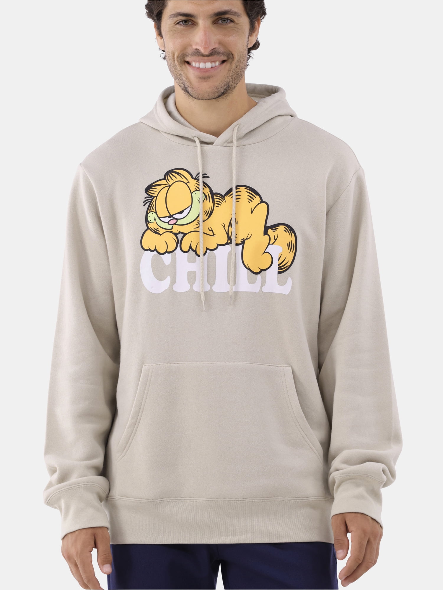 Garfield Men's Graphic Print Hoodie with Long Sleeves, Sizes Garfield Men's Graphic Print Hoodie with Long Sleeves, Sizes