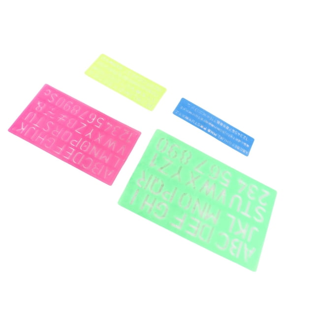Juego De Plantillas De Letras, Ligeras, Seguras Y Resistentes, 4 Piezas De Plantillas De Números De Letras De Colores Translúcidos Para Manualidades Y álbumes De Recortes