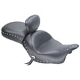 thumbnail image 3 of Mustang Wide Touring One-Piece Seat with Driver Backrest, Studded Black Vinyl with Conchos, Street Bike (79416), 3 of 3