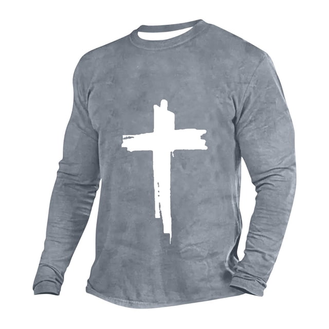 WRKEKC Chandail à Manches Longues pour Hommes Coupe Ajustée Col Ras du Cou Imprimé Croisé Haut à Manches Longues Col Ras du Cou pour Hommes Automne Hiver Tenue Quotidienne