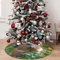 thumbnail image 4 of KLL 48" Christmas Tree Skirt Flower Crown Guinea Pig Xmas Tree Skirts Mat for New Year Xmas Holiday Party Indoor Outdoor Home Decoration, 4 of 5